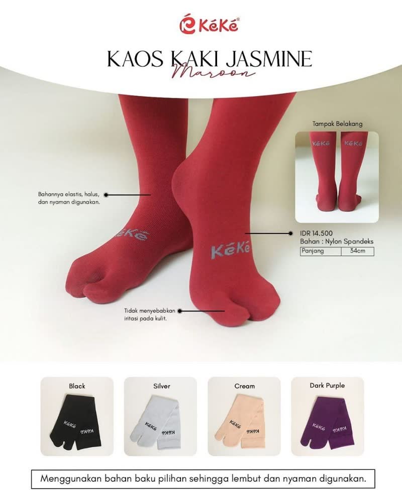 KEKE Kaos Kaki Jasmine kaos kaki jempol