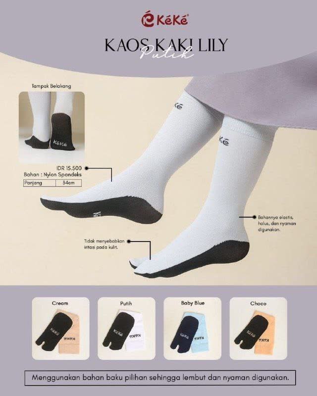 KEKE Kaos Kaki Lily kaos kaki jempol