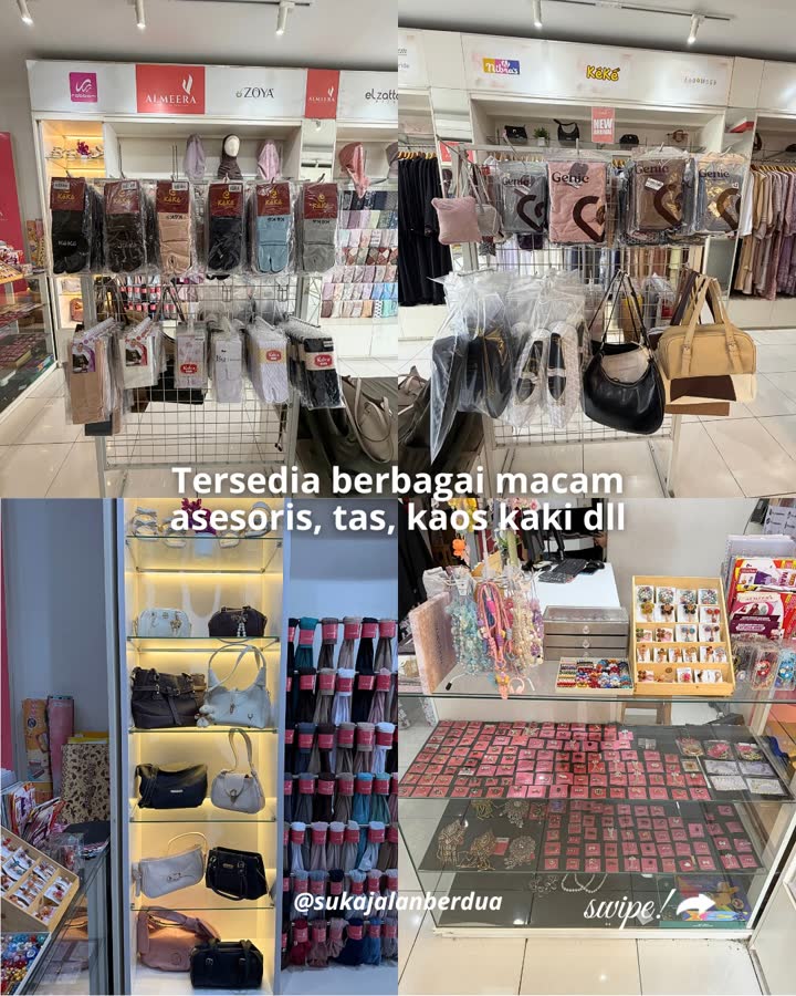 Aksesoris, tas dan kaos kaki